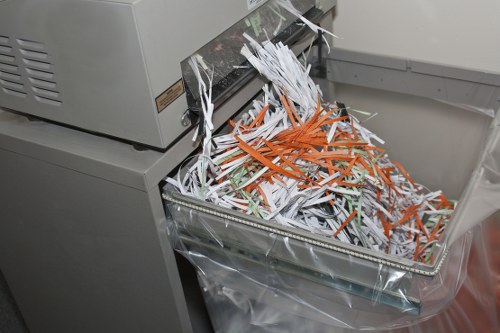 Personal protective equipment displayed: gloves, boots, hi-vis